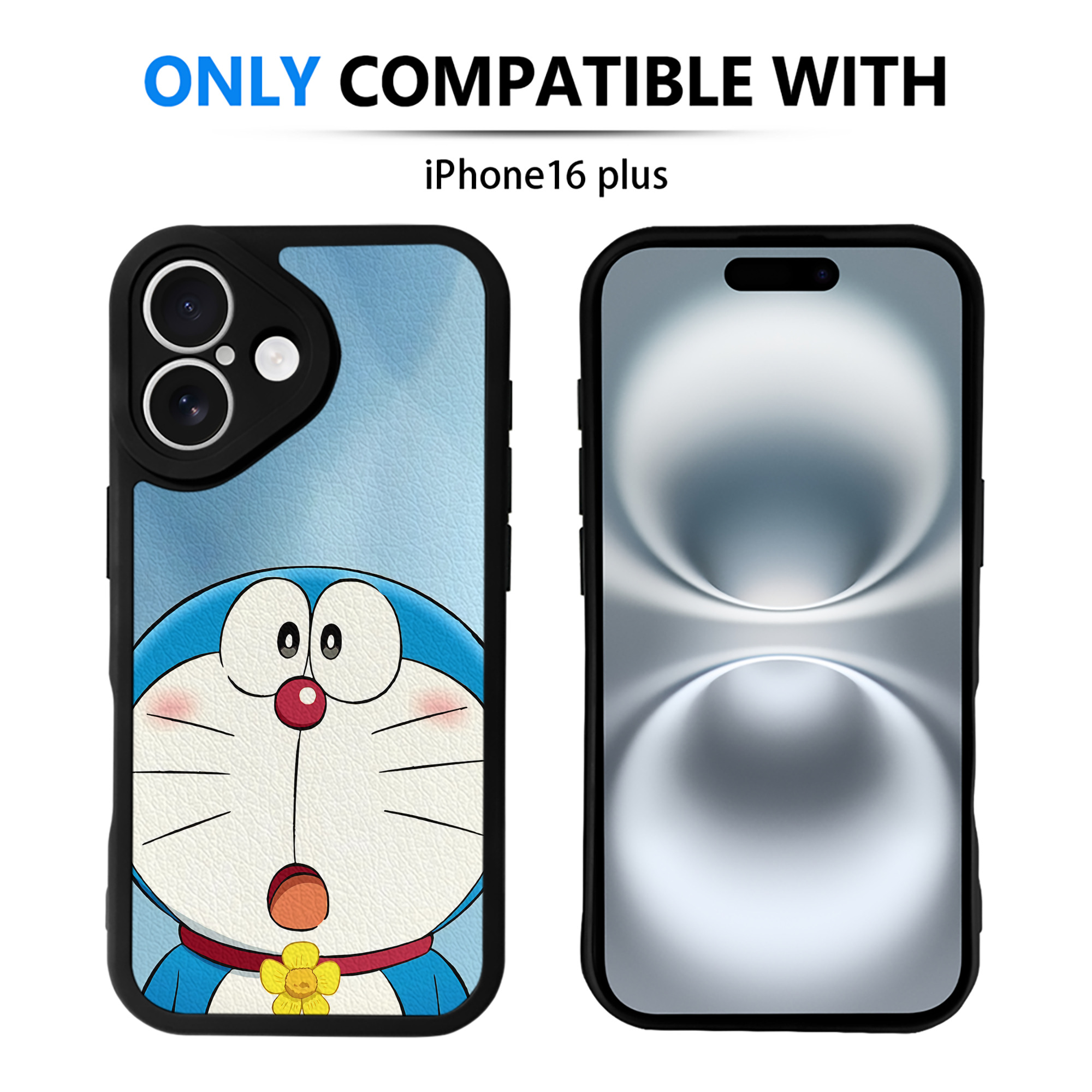 （画像用） ドラえもん Doraemon 【iPhone 16シリーズ対応】シリコンスマホケース（レザー調） 材質：シリコン
